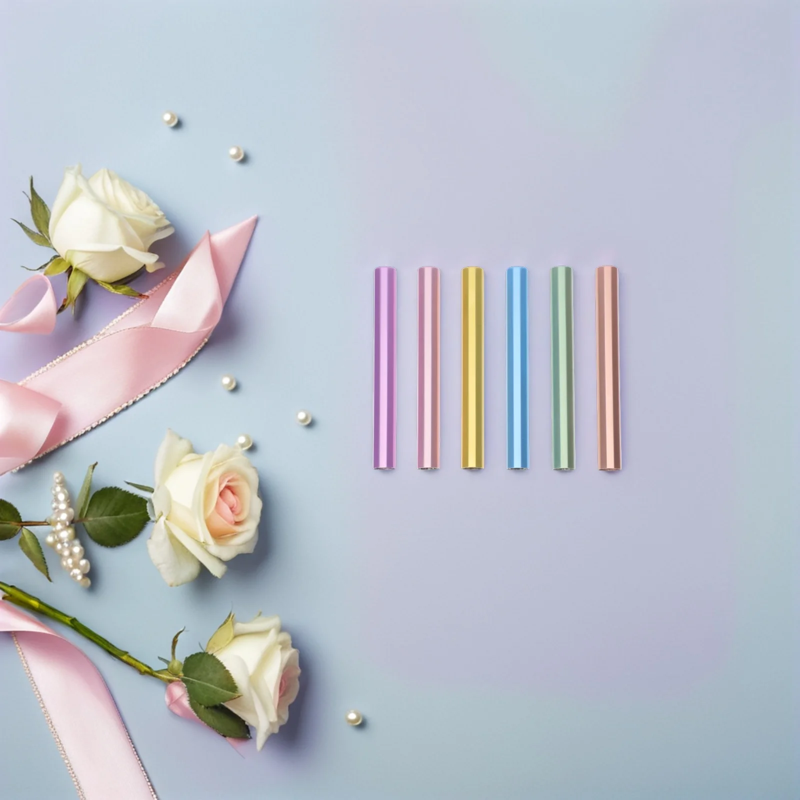 

6Pcs Zinc Alloy Manicure Pen Caps Metal Sealed Nail Art Brush Covers Extend Service Life Practical Manicure Pen Caps