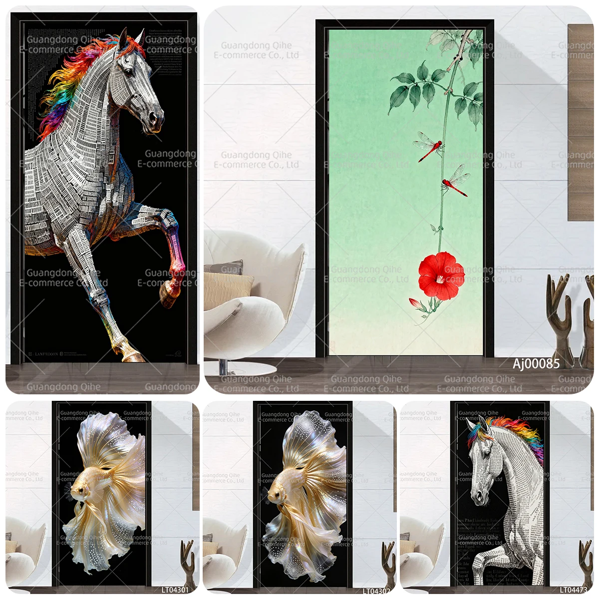 

Наклейки на обои в китайском стиле для декоративных дверей, спальни, гостиной, шкафов, эстетический декор, большие наклейки на стену