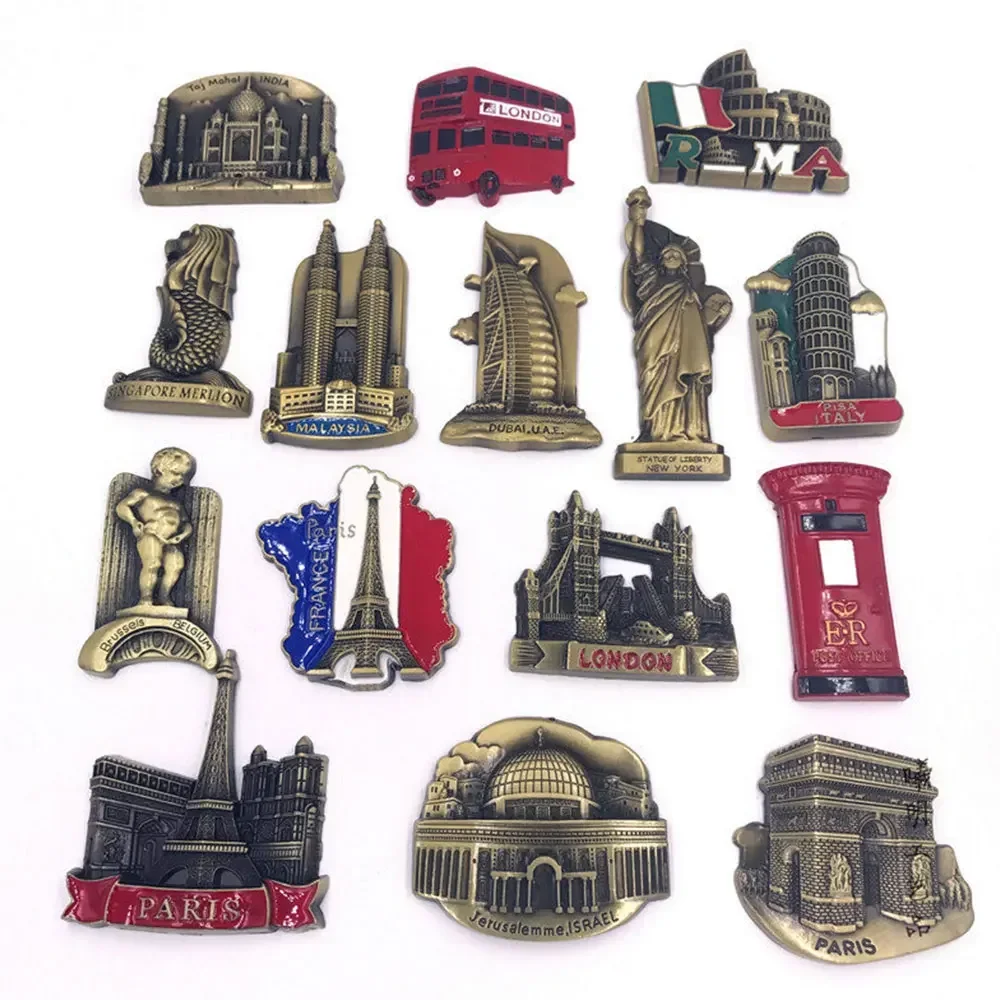 ديكور المنزل مغناطيس الثلاجة الثلاجة المعدنية الولايات المتحدة الأمريكية ألاسكا يورك باريس إيطاليا لندن مكتب البريد المملكة المتحدة دبي بلجيكا إسرائيل ستيريو