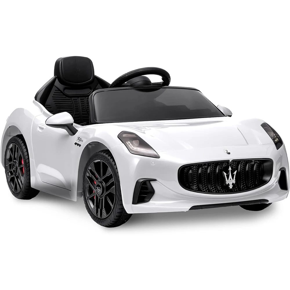 12V Ride on Car, Kids Electric Car with Remote Control | Battery Powered Vehicles with LED Light, Spring Suspension, Double Doors, Gift for Toddler 3-8 Years