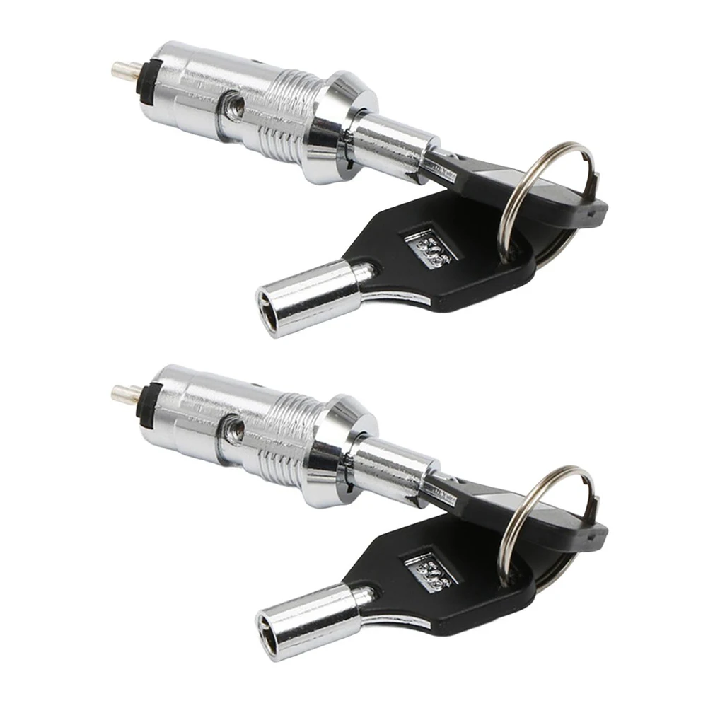Stainless Steel 12mm Key Lock with Nut and 2 Keys for Vending Machines Featuring Dual Gear Double Pull Opening Mechanism