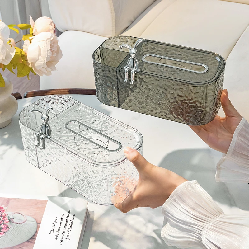 

Luxury Tissue Box Remote Control Storage Holder Living Room Coffee Table Multi-Function Home Organization Gold Luohe E6225