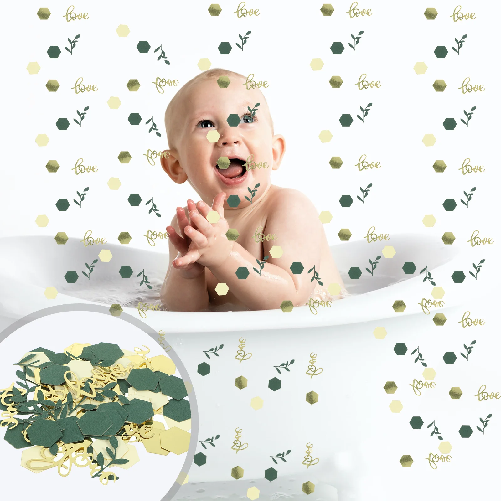 

200Pcs Party Decoration Paper Confetti Hexagon Design Wedding Table Scatter Festival Celebration Accessories