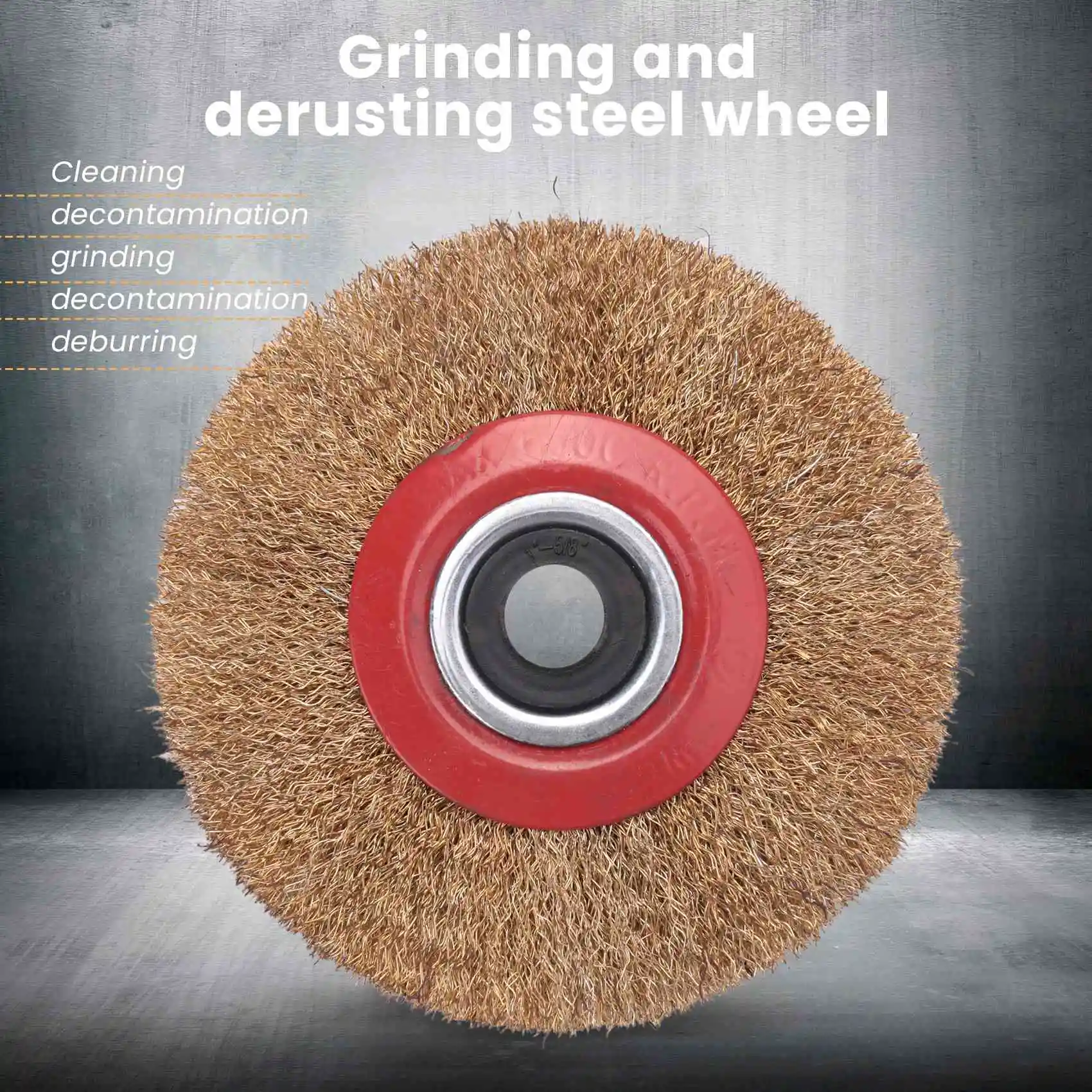 Wire Brush Wheel for Bench Grinder Polish + Reducers Adaptor Rings,5inch 125Mm