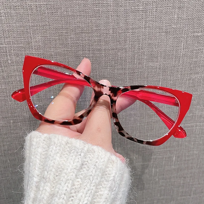 

European and American women's trendy cat-eye polygonal frame computer blue light protection glasses