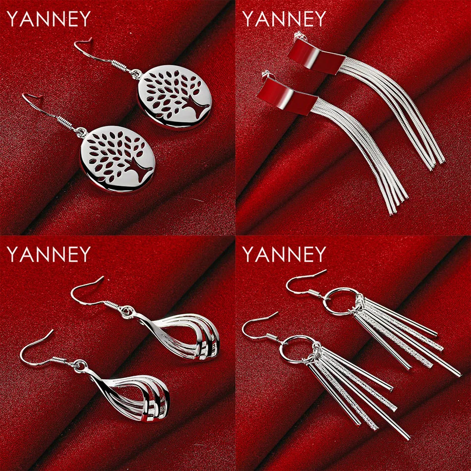 

New 925 Sterling Silver Exquisite Tree Water Drop Earrings Women Jewelry Wedding Party Accessories Gift