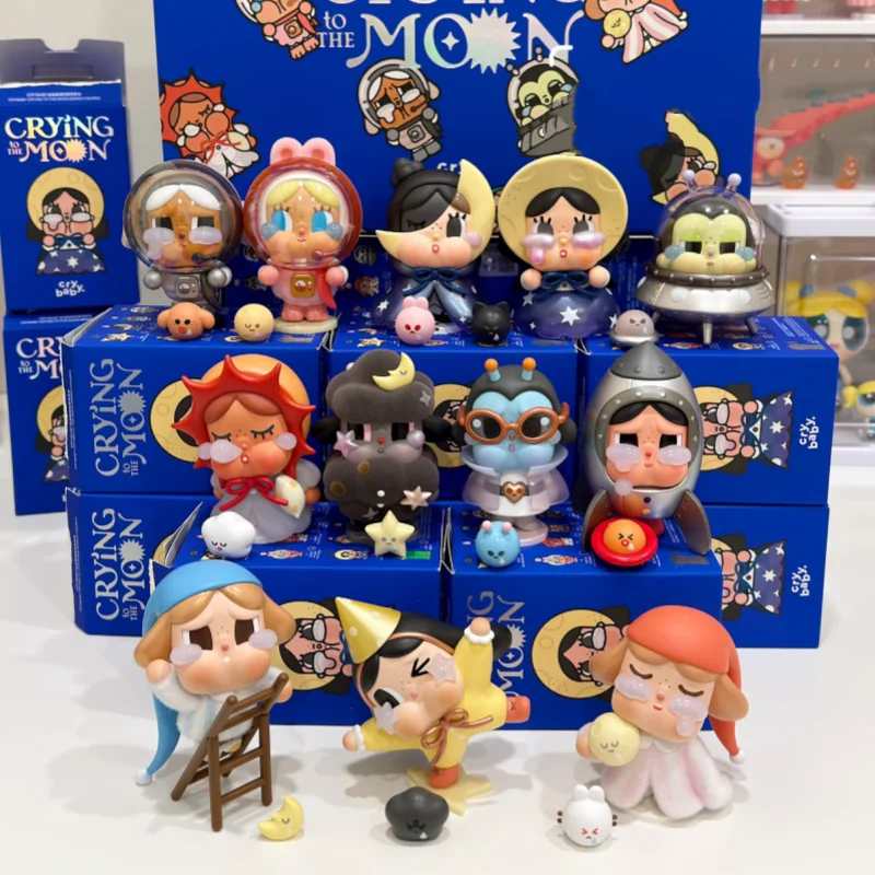 

POP MART CRYBABY Crying To The Moon Series Blind Box Toys Kawaii Anime Action Figure Surprise Mystery Box Dolls Girls Gift
