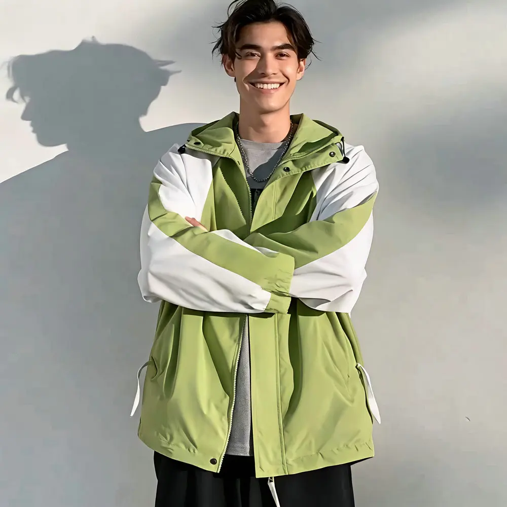 

Autumn Men Color Black Hooded Jackets Green Black Brown Cosy Outerwear Outdoor Urban Cosy Clothes Male Leisure Comfort Coats New