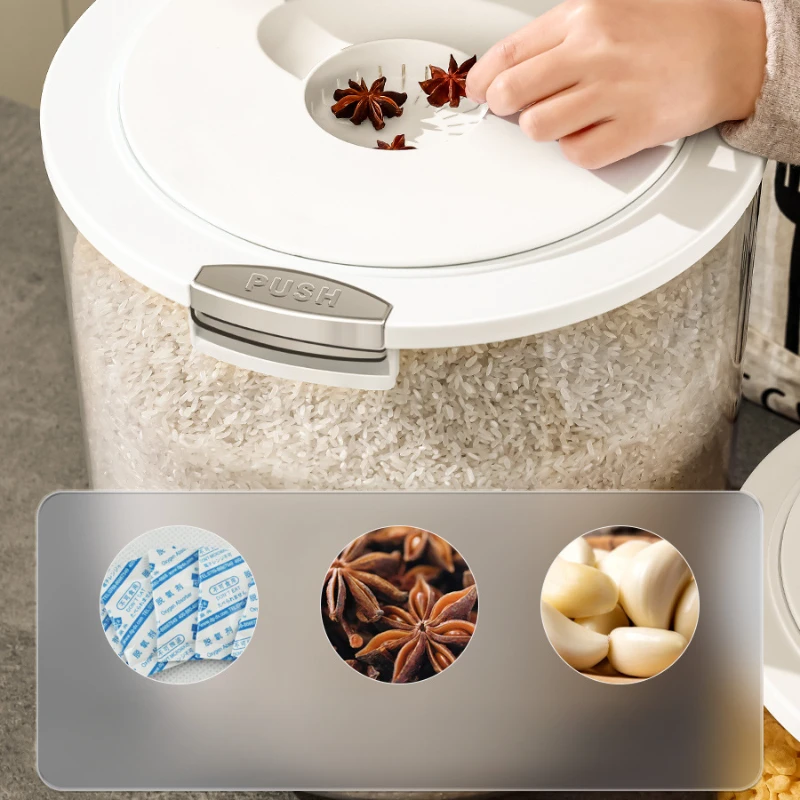 Household Rice Bucket, Insect-proof, Moisture-proof, Sealed Storage Box, Rice Tank, Kitchen Loading Flour Storage Jar