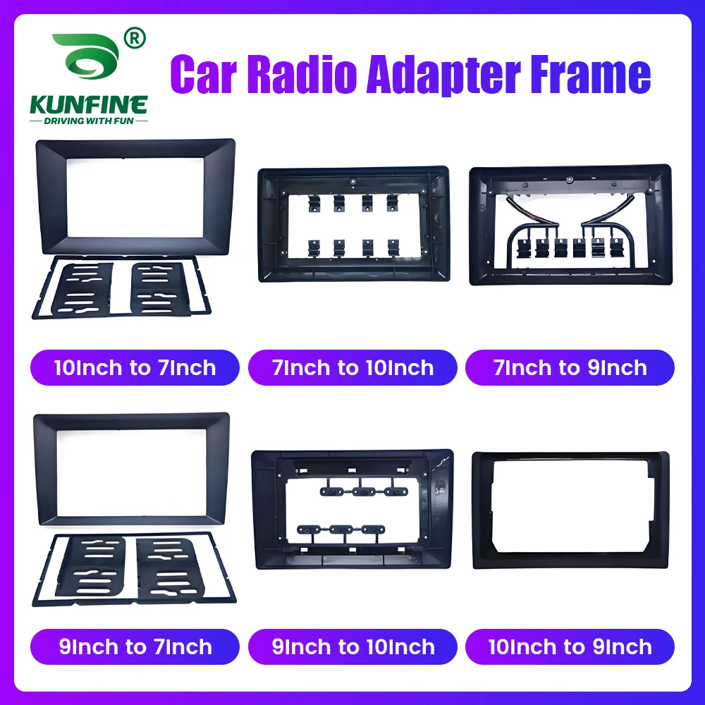 2 Din Universal Car Radio Fascia Conversion Frame Adapter Dashboard Panel Kit For 7 Inch 9 Inch To 10 Inch Multimedia Screen
