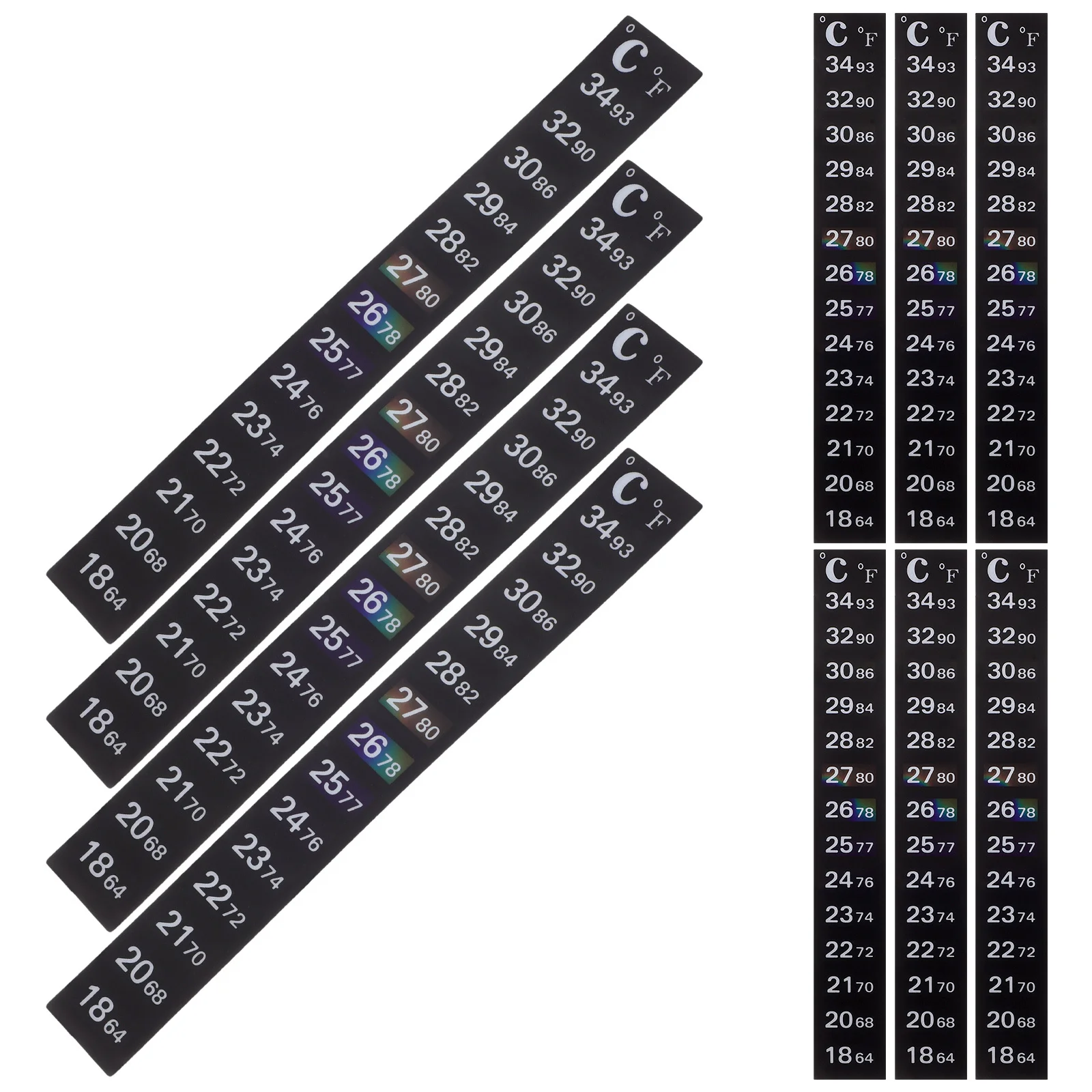 

10Pcs Digital Temperature Thermometer Strip Measuring Range 18- Adhesive Back for Aquarium Surface Stick on Display