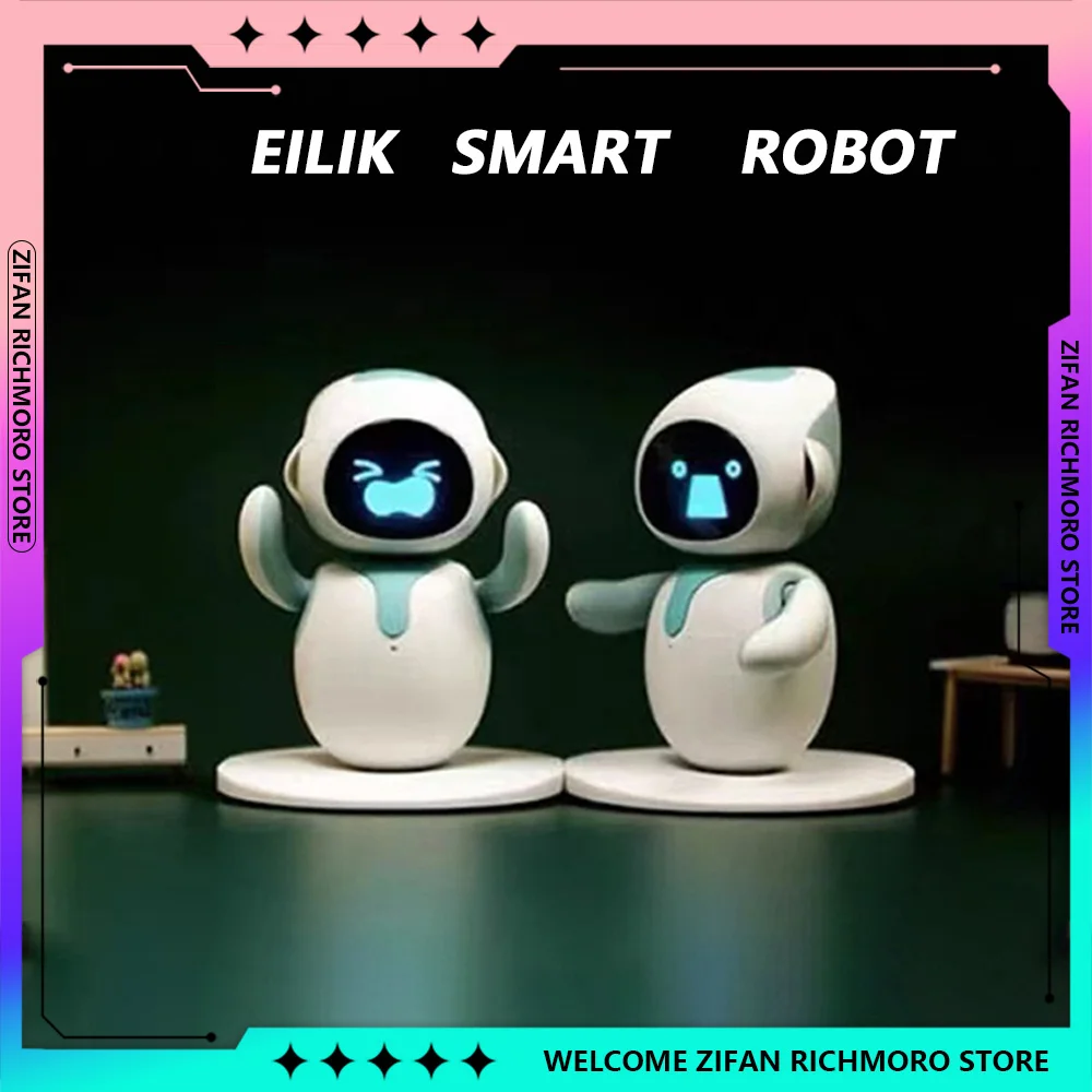 Original Eilik Emotional Interaction Vocal Multiple Mode Electronic AutomationAi Robot Cute Smart Robot Blue and Pink Gifts