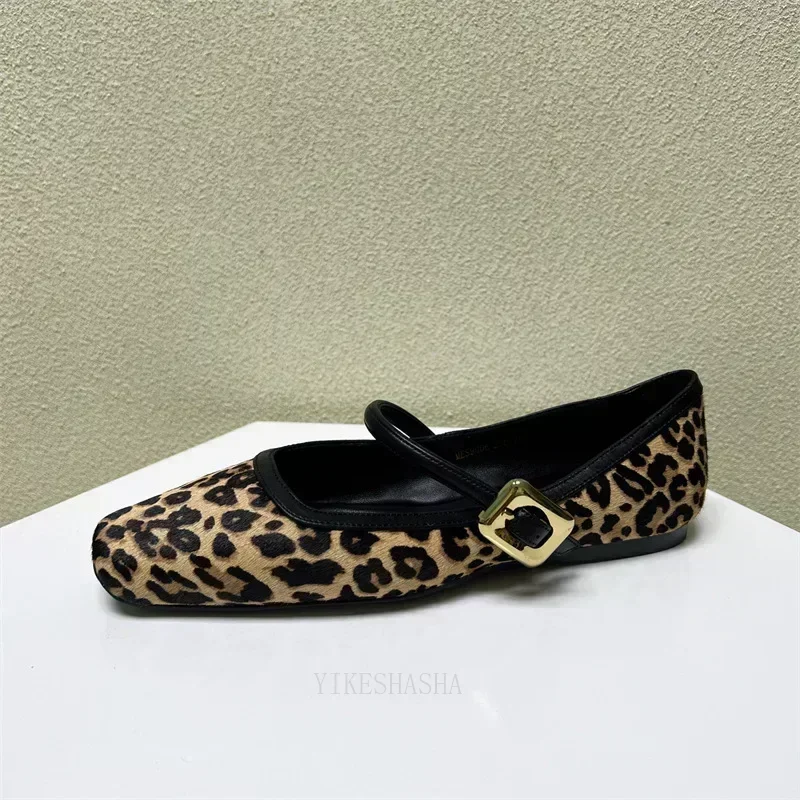 Herbst frauen Flache Schuhe Runde Kappe Leopard Print Schuhe Casual Atmungsaktive Slip-on Flache Outdoor Damen Mary Jane Schuhe