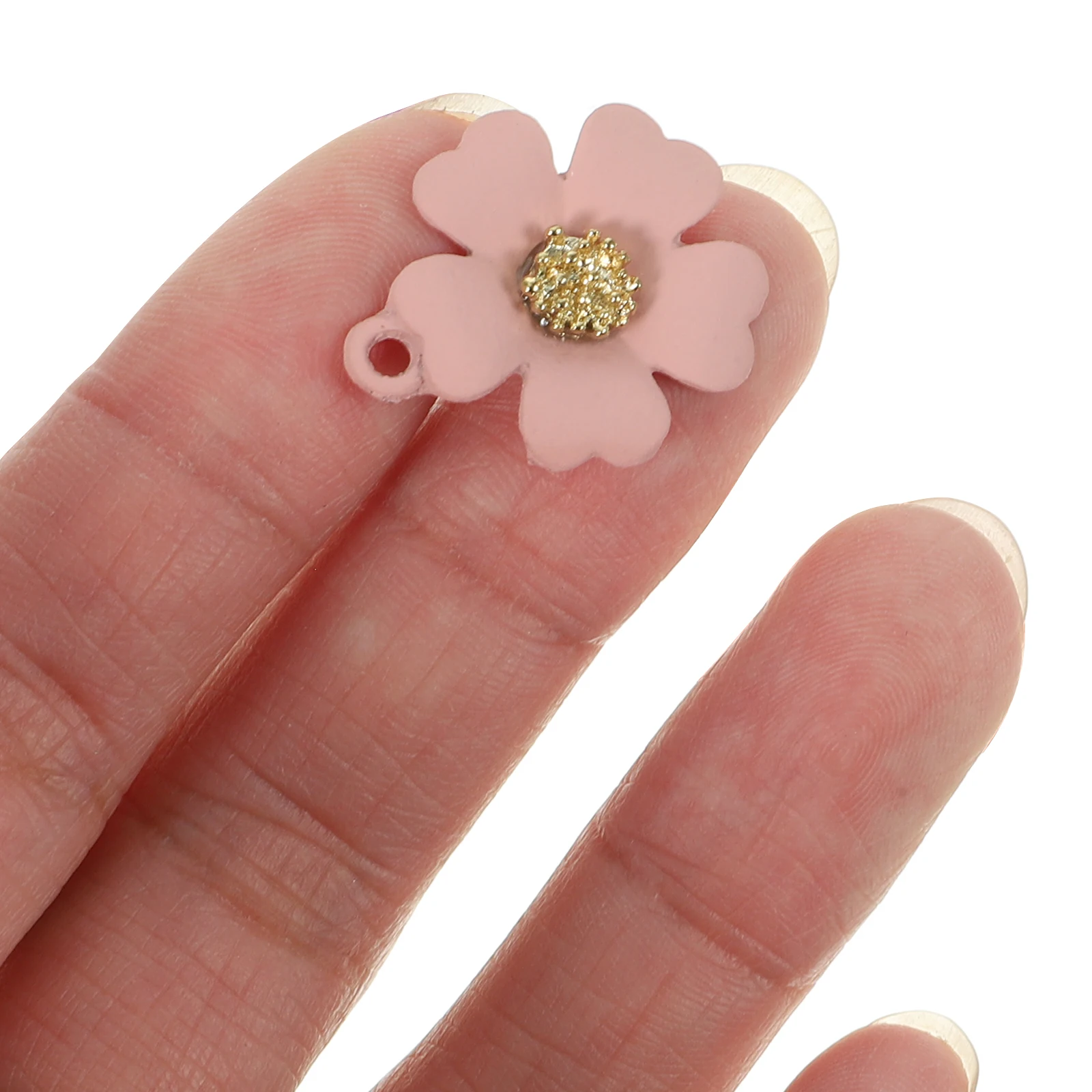 

25pcs Alloy Pendant Charm Lacquer Five Petal Flower Necklace Jewelry Making Accessories DIY Crafting Supplies Lovely Charms