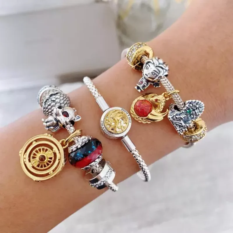 2024 Game Series Dragon Curse Dragon Fire Charm White Walkers Charm Fit Original Pandora Bracelet Female Jewelry DIY Gift New