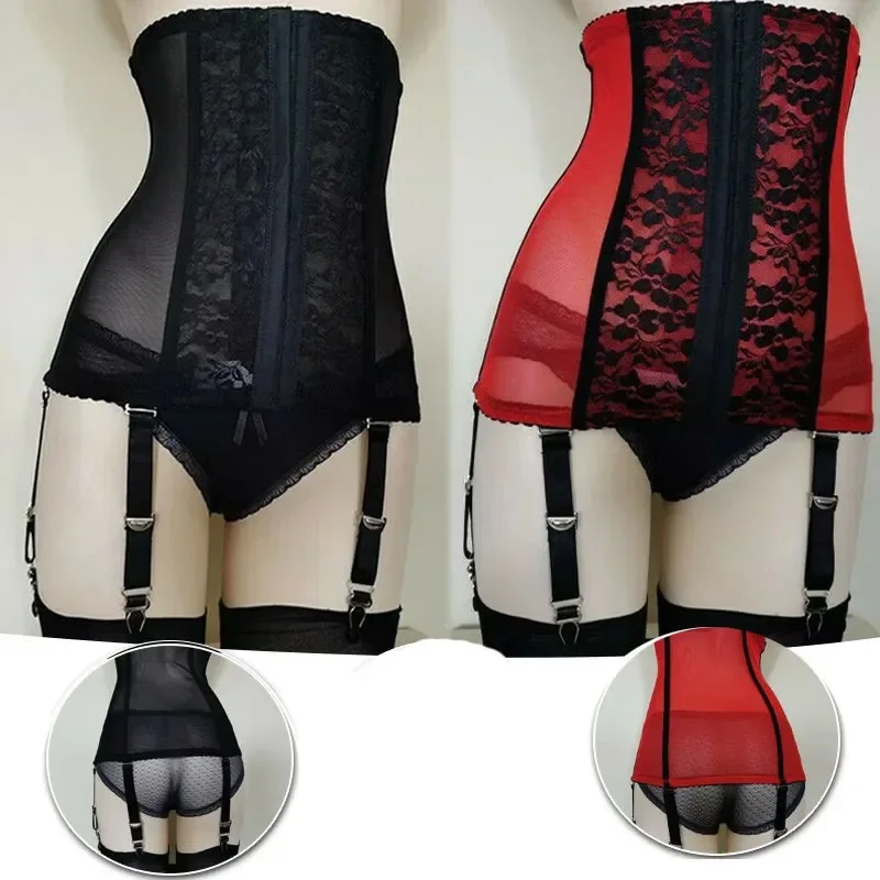 Korse Dantel metal toka bacak döngü yüksek bel çıkarılabilir seksi bel contası jartiyer Kemer Karın Kontrol Şekillendirme İç Bel Cinche