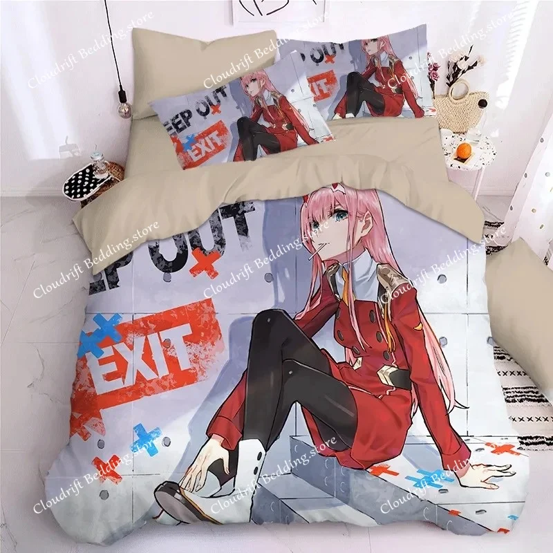 Darling In The Frank XX Bedding Sets Japan Anime Game Figure 3D Printed Duvet Cover Sets Twin Queen King Single Size Bedclothes 2
