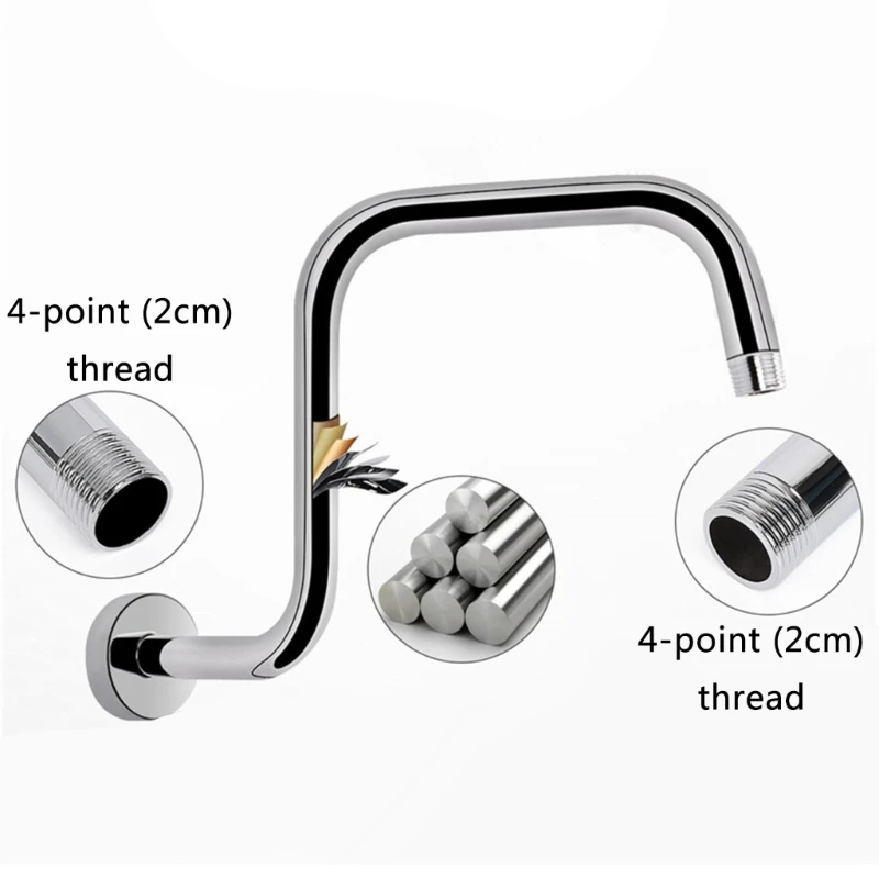 Steel Shower Head Risers Metal Extension Arm with Flanges 13inch Showerhead Gooseneck Extension Arm Bathroom Accessories 37JD