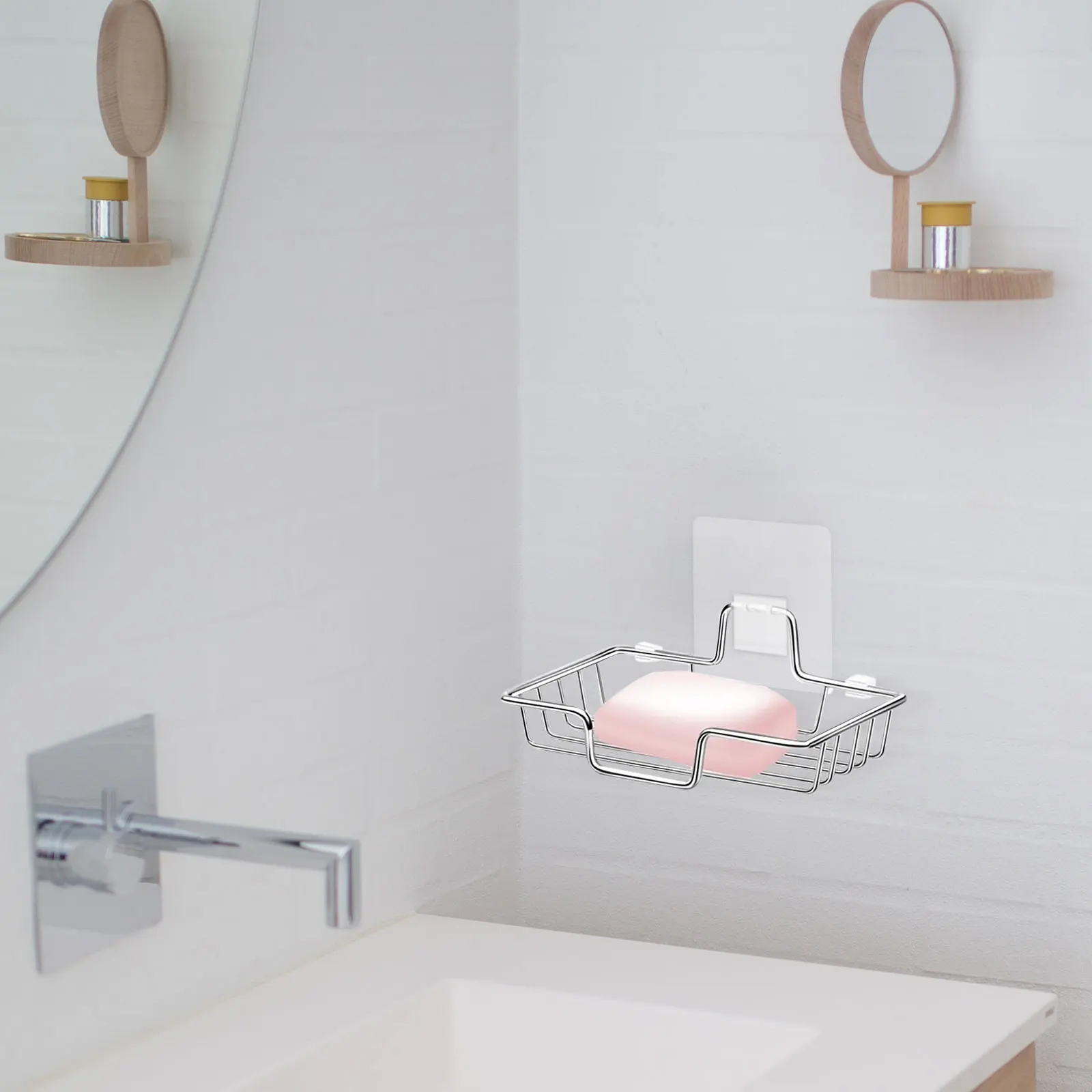

20pcs Wall Hooks Adhesive Snap Clear Transparent Bathroom Shower Soap Holder Small Plastic Strong Capacity Fits Styles Easy No