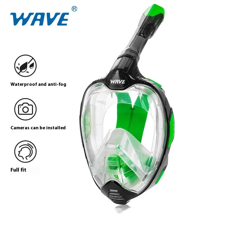 

WAVE Professional Diving Mask Free Diving Mask Hd Full Dry Breathing Swimming Large Frame Anti-Fog Snorkeling Equipment