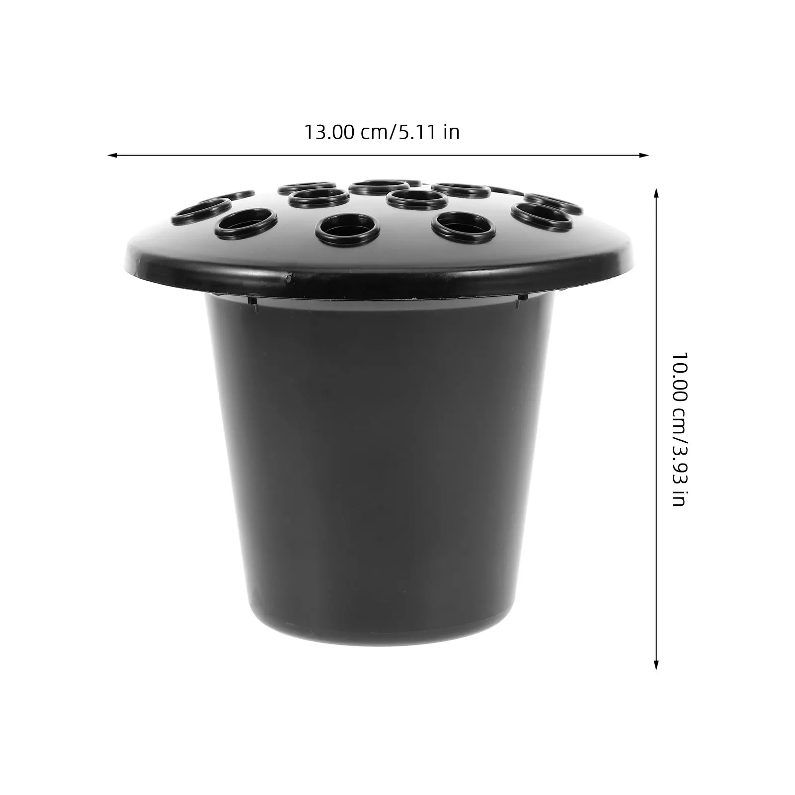 Florero de cementerio conmemorativo para tumba, adorno de maceta de plástico de 16 agujeros, insertos de maceta de cementerio negro, 4 Uds.