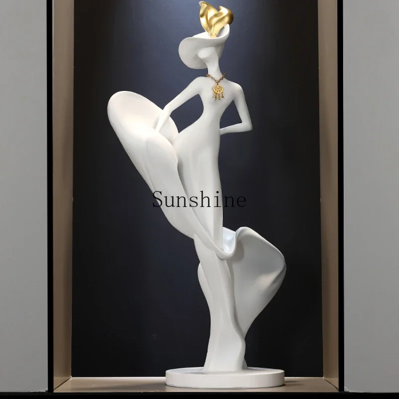 

Modern creative sculpture figure ornament floor-to-ceiling high-end living room entrance art ornament