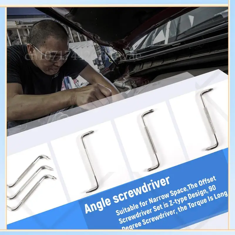 -A16I 5 In 1 Offset Screwdriver Z Shaped Screwdrivers Magnetic Slotted Phillips Double Head Hand Tool Set