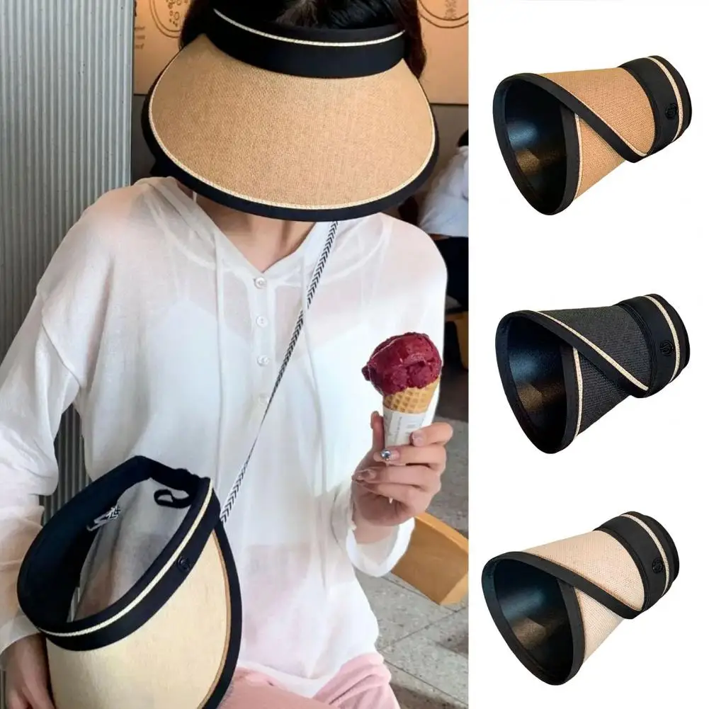 Beach Hat Anti UV Sun All Match Wide Brim Foldable Adjustable Summer Men Faces Cover Fisherman Hat for Outdoor