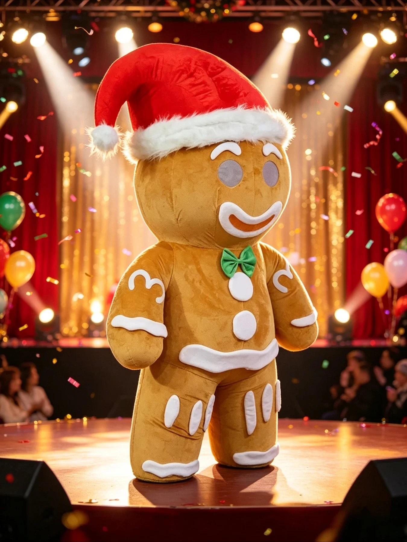 Inflatable Gingerbread Man Costume Mascot Parade Adult Birthday Christmas Halloween Party Suits Without Battery and Charger