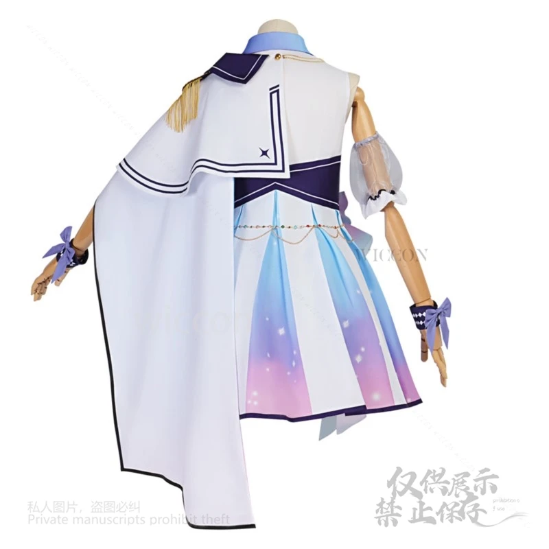 أزياء Hosimati Suisei التأثيرية Holo Live Vtuber فستان Skin Suisui كلاسيكي منفرد مجموعة كاملة شعر مستعار للنساء لعب الأدوار في الهالوين حسب الطلب