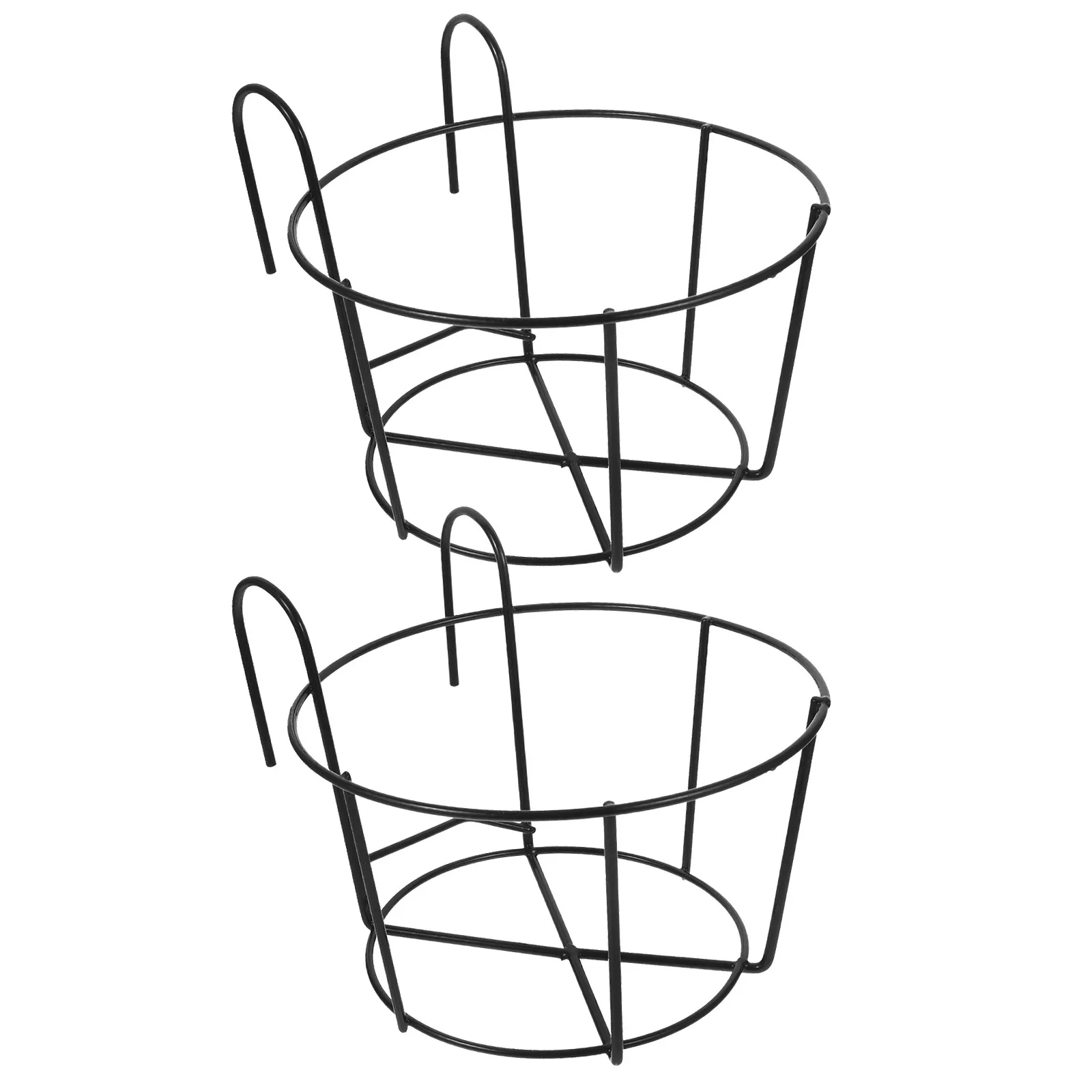2-個バルコニー植木鉢スタンド黒大型盆栽ハンギングバスケットアイアンアート植木鉢ホルダー手すりブラケット屋外手すり