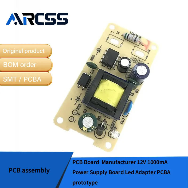 Produttore di schede PCB Scheda di alimentazione 12V 1000mA Adattatore LED prototipo PCBA