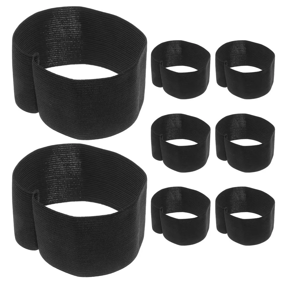 8 قطعة شارة الحداد المرنة السوداء قابل للتعديل الذراع الفرقة لحفل الموت الجنازة ذكرى العصابات الذراع الرياضية كرة القدم السوداء #1