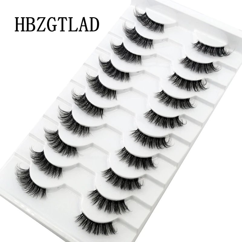 New Clear Band Lashes Natural Look Wispy Mink Eyelashes Fluffy 10-16mm Full Strip Short Lashes 10 Pairs Fake Eyelashes Extension