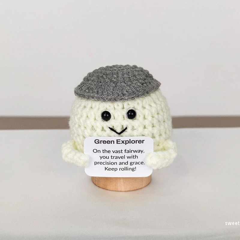 الطاقة الإيجابية الرياضة الكروشيه زخرفة مضحك كرة السلة كرة القدم اليدوية الكروشيه دمية محبوك سطح المكتب اكسسوارات الديكور #4