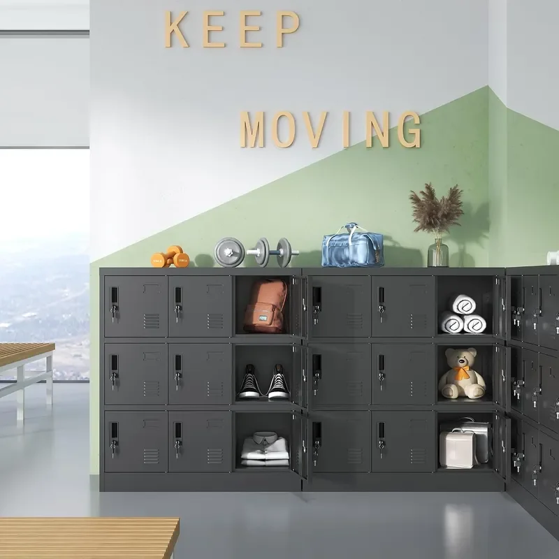 Metal Lockers for Employees Office Storage Locker with 9 Doors Black