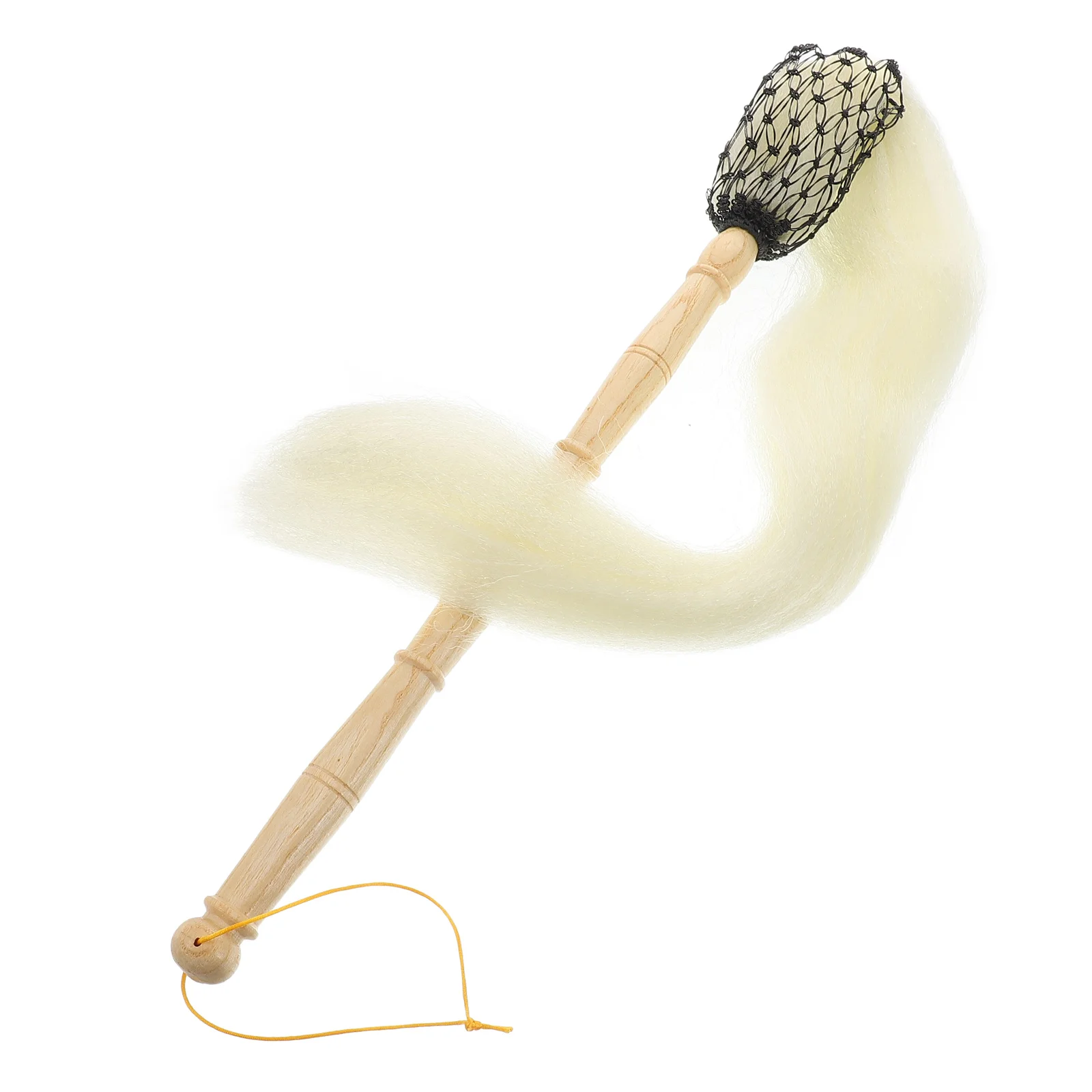 

Wooden Handle Whisk Lightweight Handheld Taoist Whisk Beige Handheld Child Costume Taoist Duster Home Garden Decor