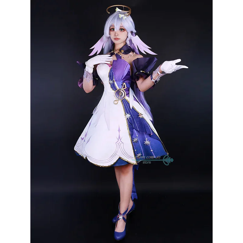 Robin Cosplay Game Thankai Star Rail Robin Cosplay Kostuum 3d Print Jurk Pruik Schoenen Vrouwen Reed Carnaval Feestkleding