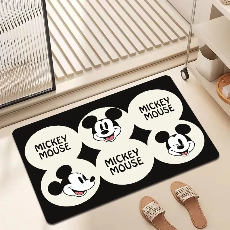 MINISO Disney Mickey Mouse Bath Door Mat Super Absorbent Bathroom Non Slip Entry Carpet Bedroom Home Decor Floor Waterproof Rug