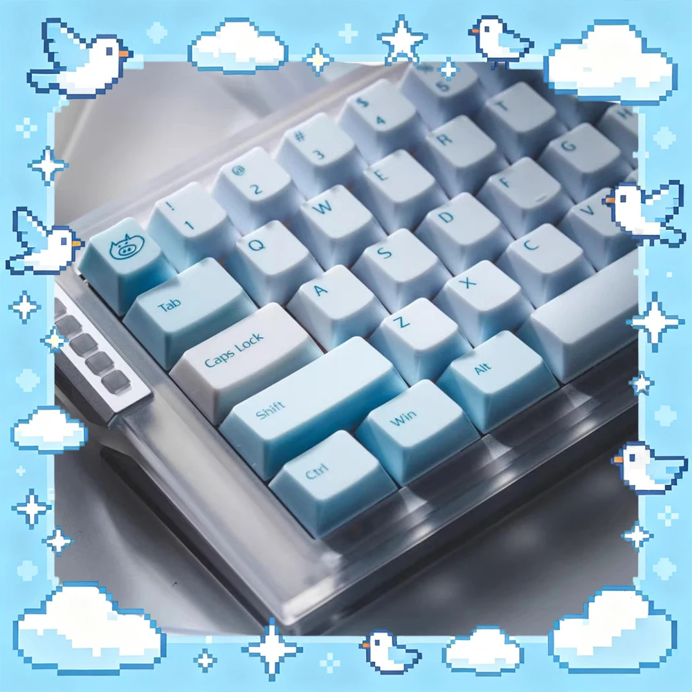 Keys in cheese Snowspire Lake PC Original Factory Height Keycaps UV Process 132 key Keyboard Keycaps For PC Accessories Gifts