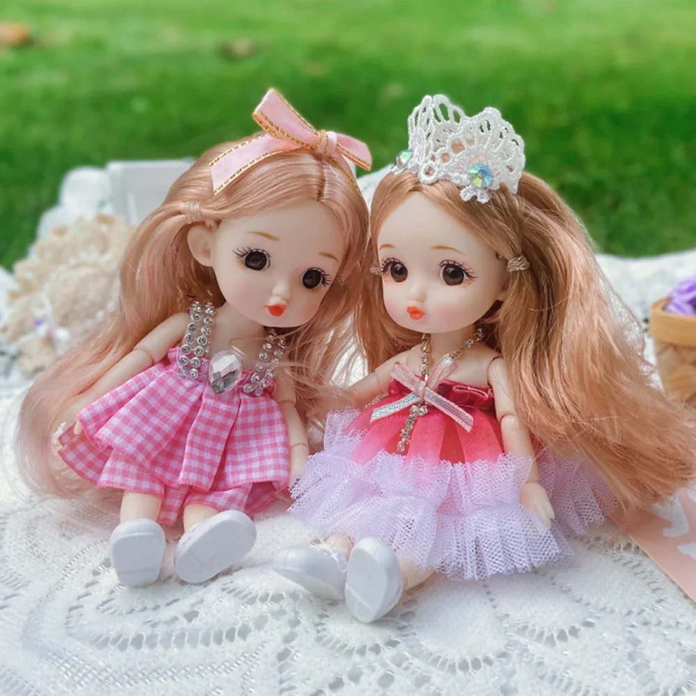 17cm Cute Fashion Doll for Girls Children's Princess Toys Kids Birthday Gift Set Children's Princess Play House Princess Dolls