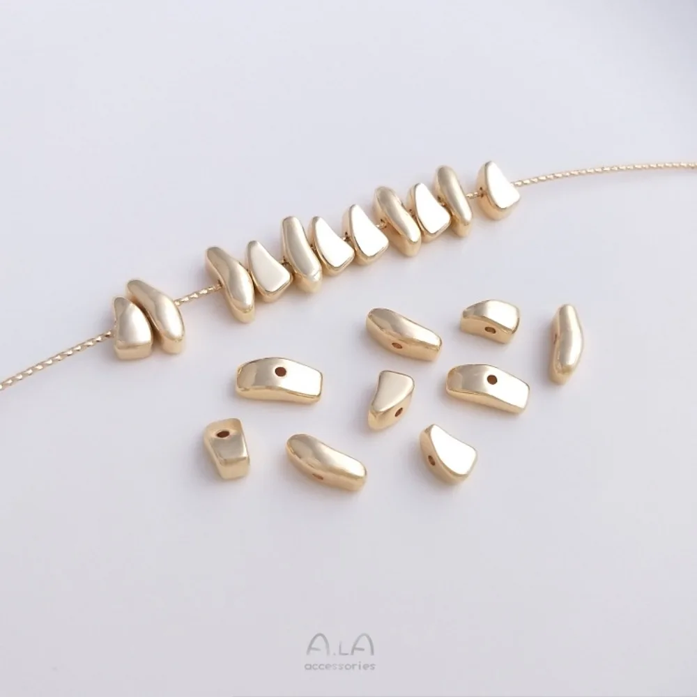 

Copper 14K Gold Color Shaped Loose Beads Stone Beads Small Broken Gold Beads Irregular DIY Handmade Jewelry Accessories