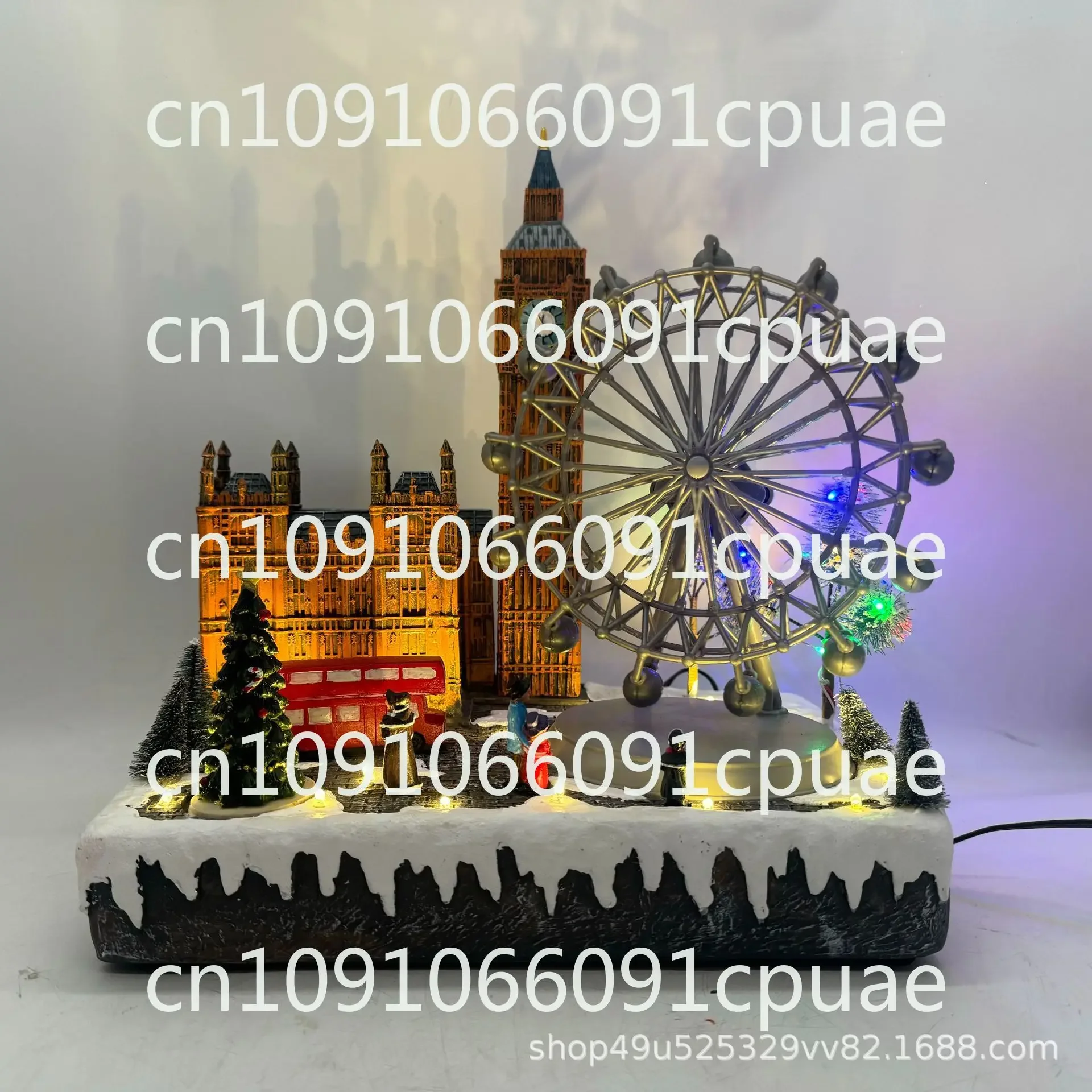 Christmas Crafts, European-style Innovation London Bridge Big Ben Multi-functional Music Combination, Christmas Ornaments