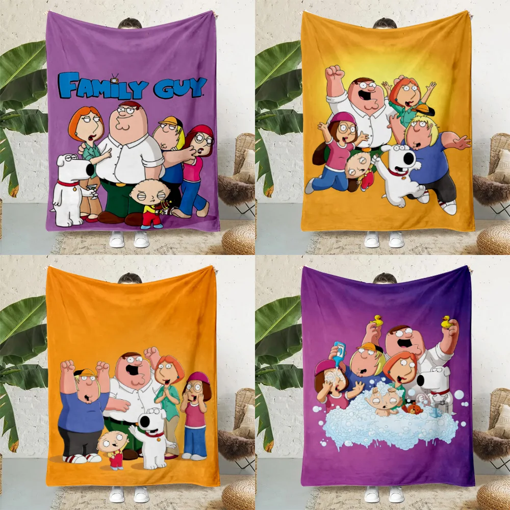 Hot Cute Anime Family Guy Printed Blanket Picnic Blankets Warm Blanket Soft and Comfortable Blanket Home Travel Birthday Gift