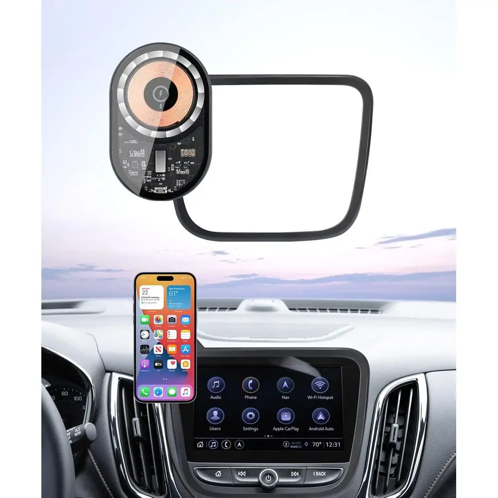 

Беспроводной автомобильный держатель для телефона с зарядкой, аксессуары для Malibu 2016-2025, крепление 7/8 дюйма, поворот на 360° ° Вращающееся крепление для телефона в автомобиль C