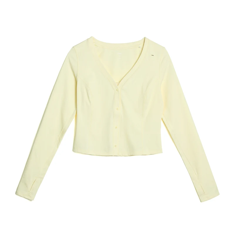 سترة نسائية منسوجة للياقة البدنية من Li-Ning بقصة ضيقة 75% بوليستر 25% إيلاستين سترة مريحة للترفيه AFDV586