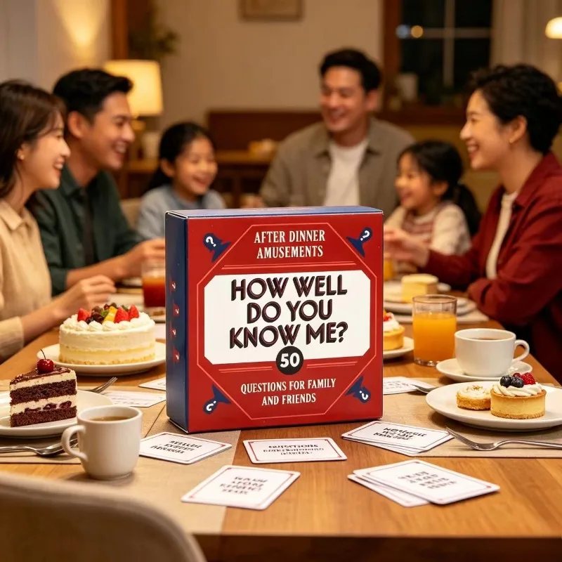 

How Well Do You Know Me 50 Question Cards, Family and Friends, After-dinner Parties, Conversations, Mini Board Games, Gifts.