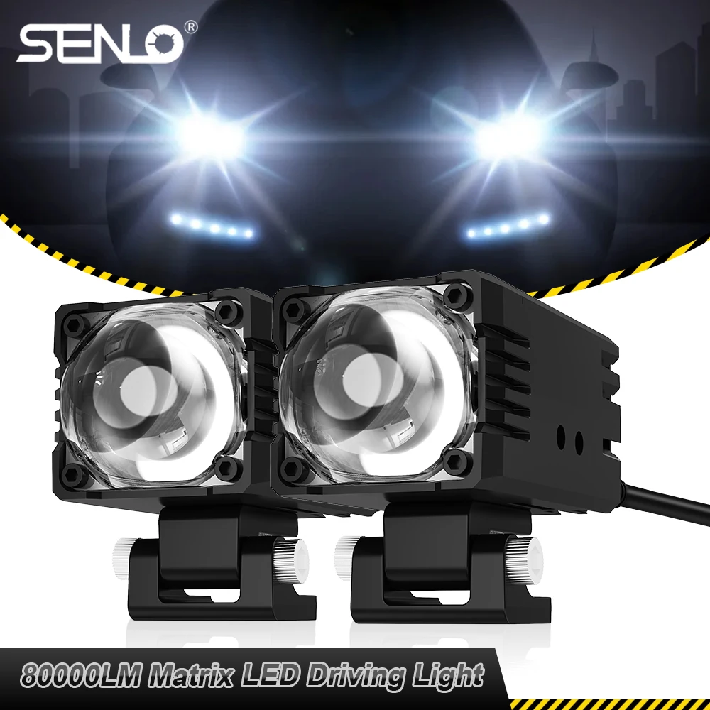 

SENLO 2PCS 1.6 Inch Bi LED Projector Headlights Lenses for Hella LED Lights Projector 80W 80000LM Diode Headlamp Car Accessories