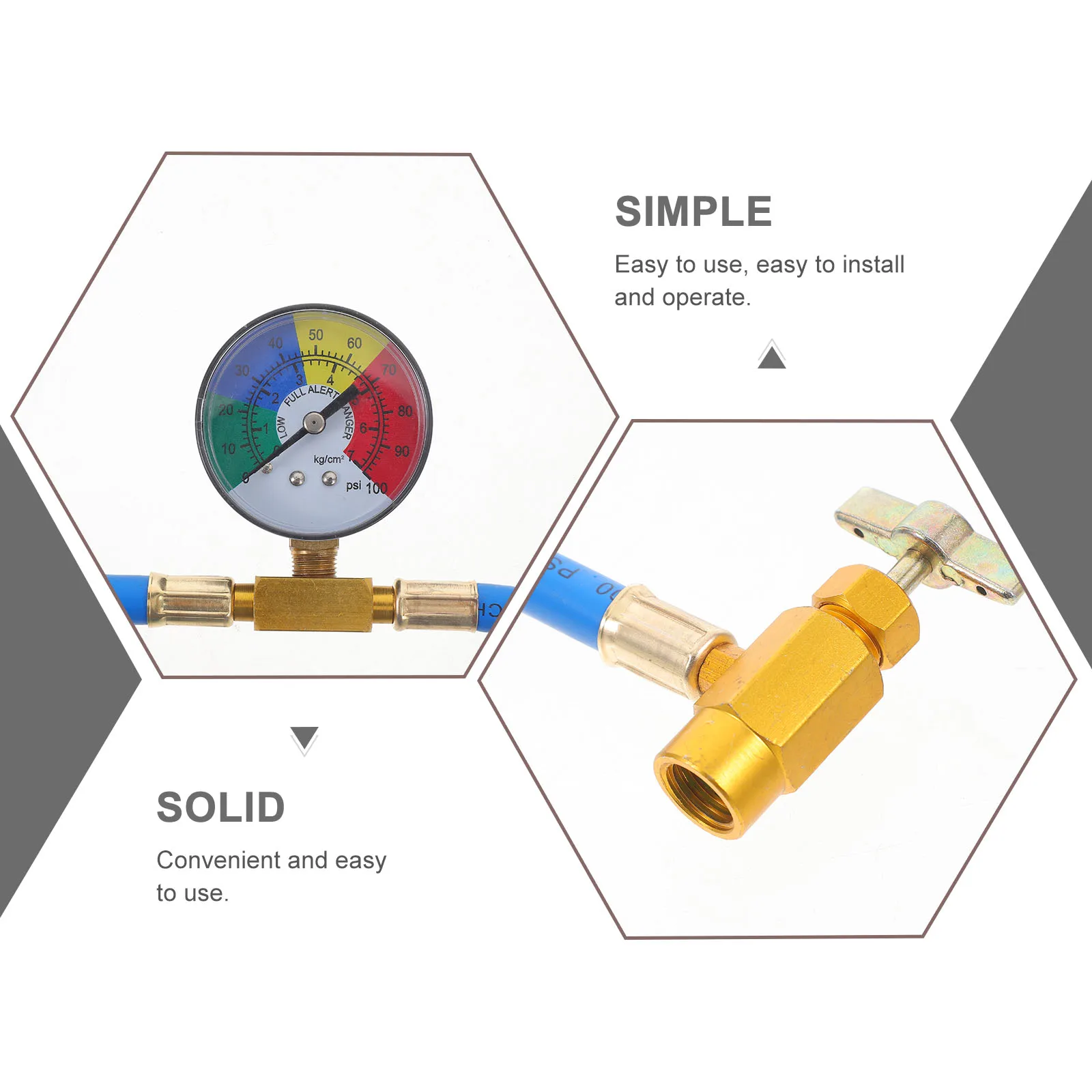 

Alipis Refrigerant Recharge Kit with Gauge Self Sealing Can Dispenser AC Charging Hose for Air Conditioning