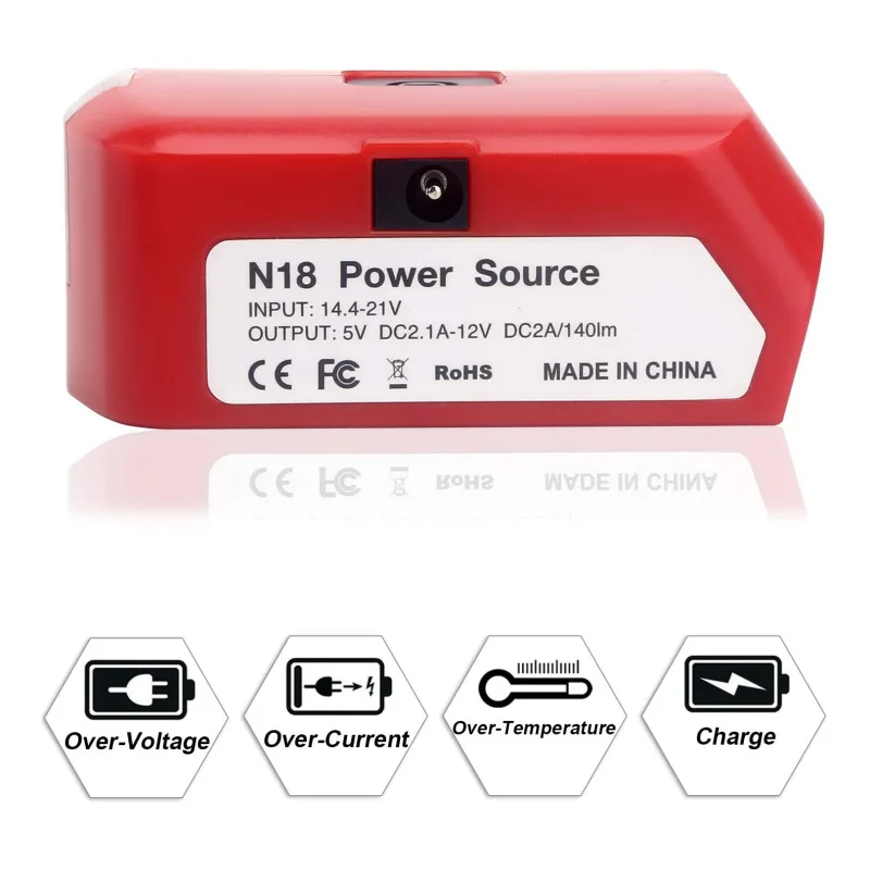 

18V LED Lamp Work Light for Milwaukee 18V Li-Ion Battery Flashlight Flood Light with USB Port Outdoor Lighting